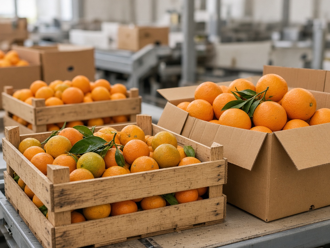 Citrus cases being prepared — illustrative image