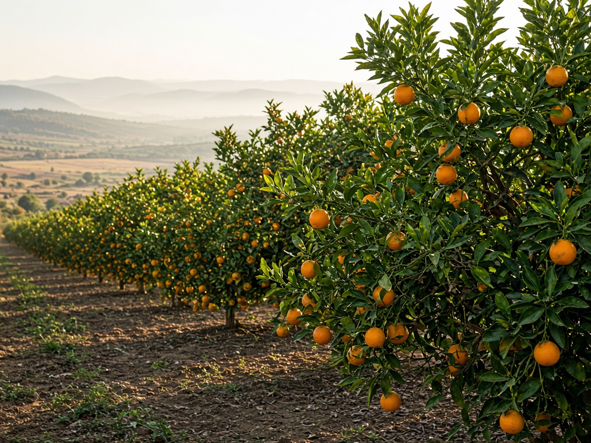 Citrus orchard in the morning — illustrative image